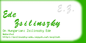 ede zsilinszky business card